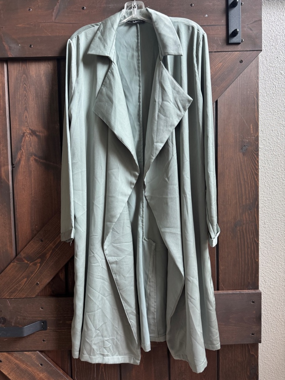 Lulu's Sage Green Draped Trench Coat